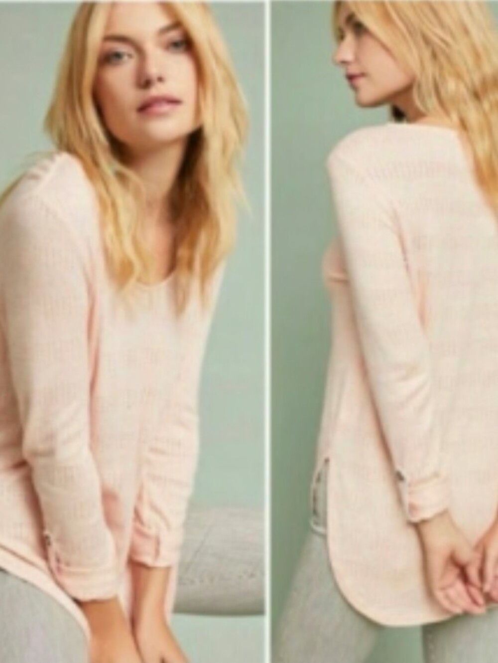 Anthropologie Akemi + Kin Light Pink Knit Tunic Sweater